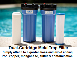 MetalTrap Dual-Cartridge Filter for pools and spa use.