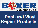 Boxer Adhesives pool and Vinyl Repair Products.